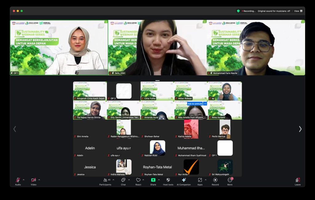 Sustainability Webinar Series dengan topik Life Cycle Assessment (LCA) sebagai Tools Penilaian Dampak Produk dan Kegiatan Perusahaan, Sabtu (15/02/2025).